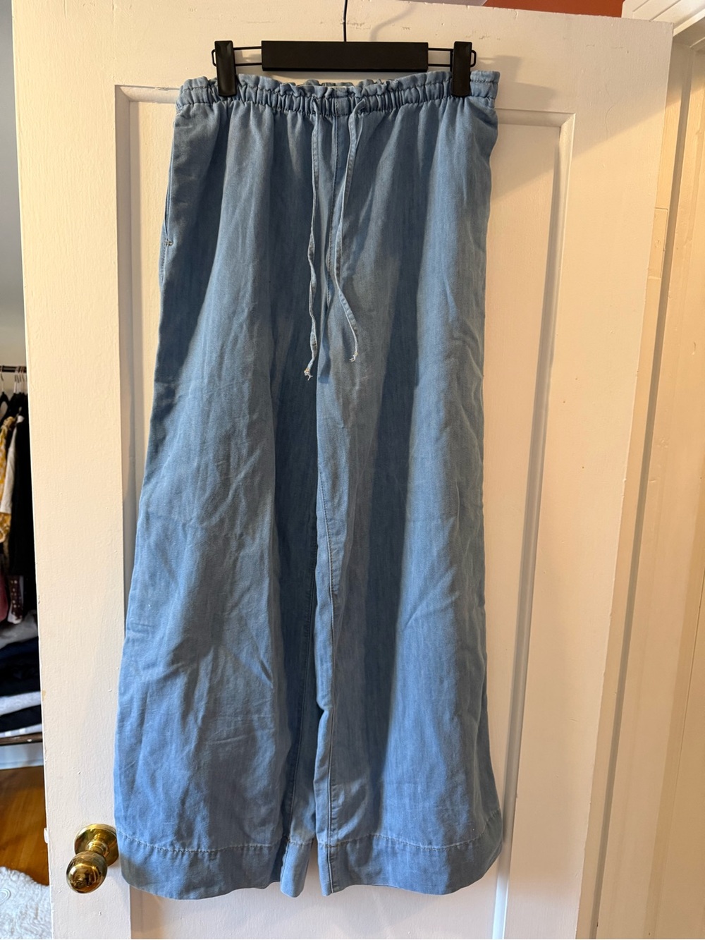 H&M Light Blue denim colour Wide-Leg pant